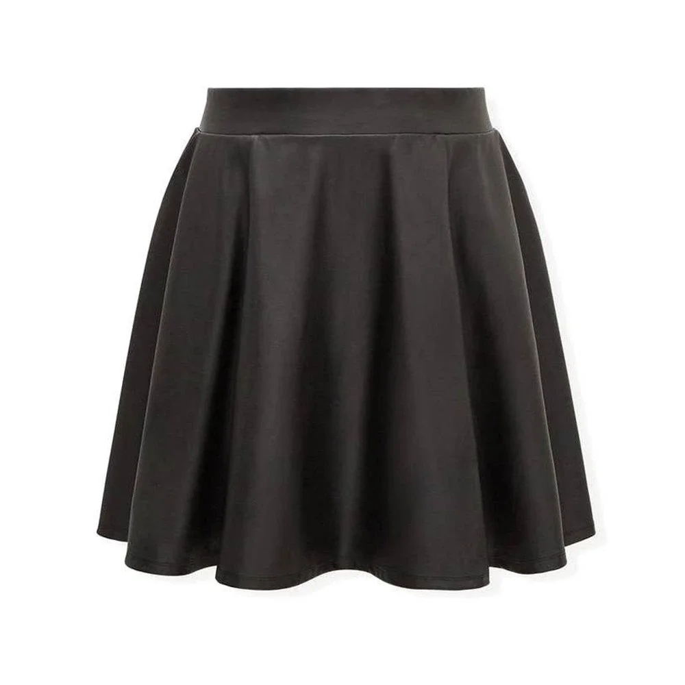 New Sexy Torrid 00 (size 10) Faux Leather‎ Coated Studio Luxe Skater Black Skirt